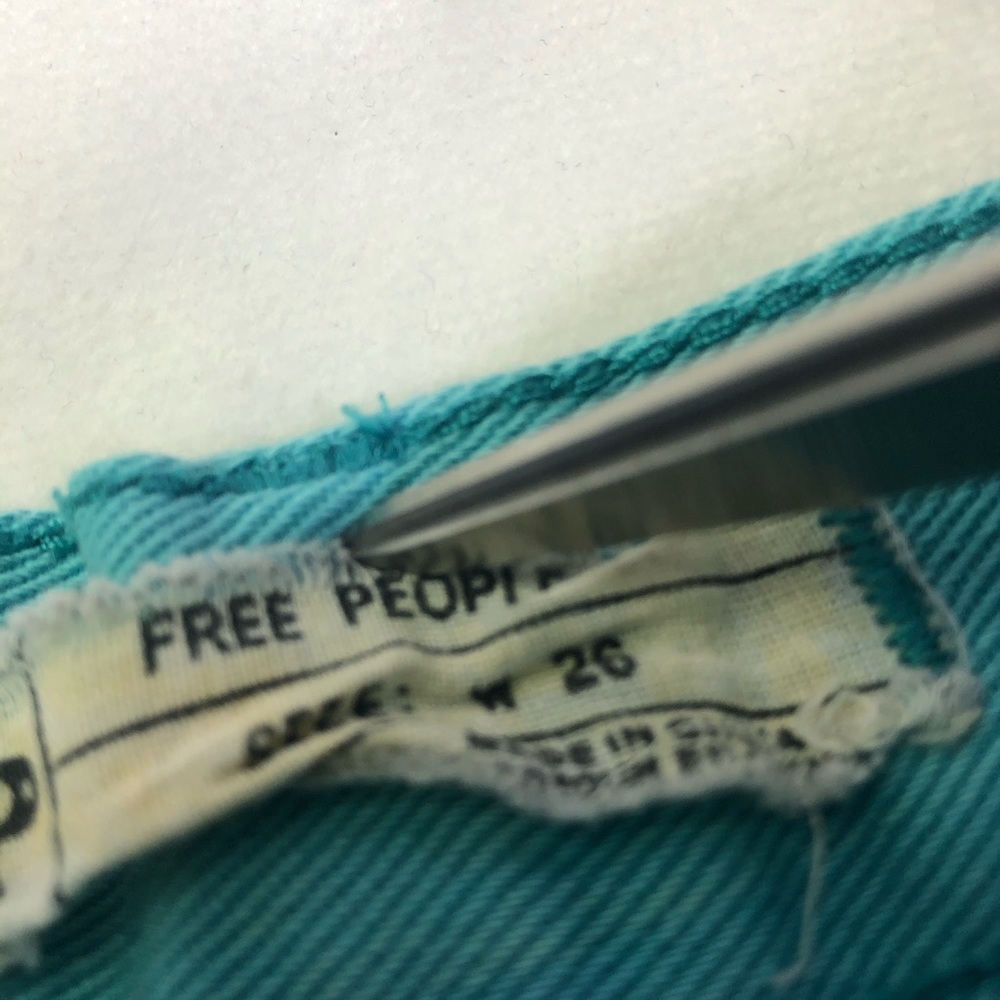Free People Teal Cotton Jean Shorts EUC Sz 2 26 - Picture 6 of 11